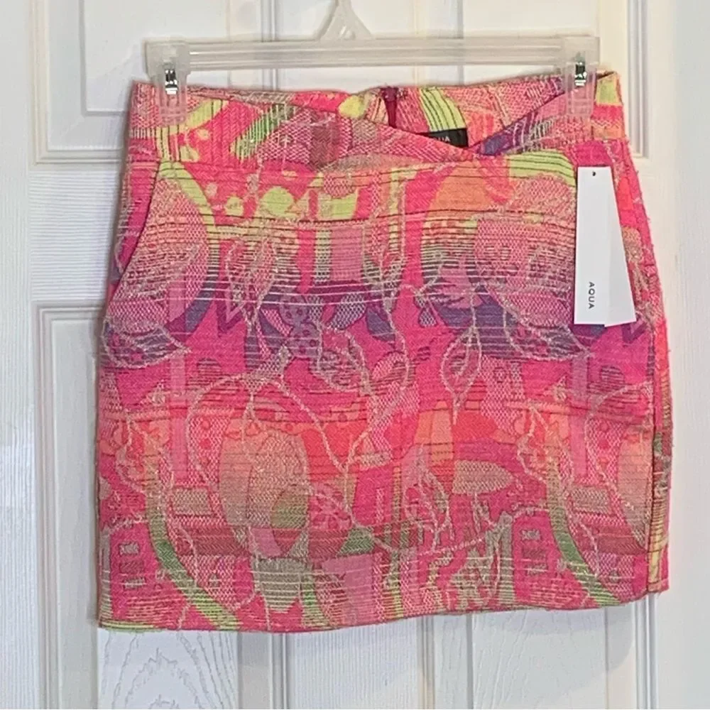 Aqua Neon Print Skirt Size XS